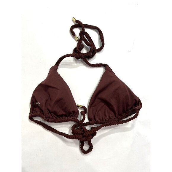 MONDAY Swimwear Palma Bikini Top in Brown Crinkle - Picture 4 of 5